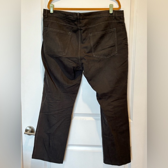 John Varvatos Linen Pants 38 Dark Brown Cotton Twill Chinos Men's Lightweight - Picture 3 of 9